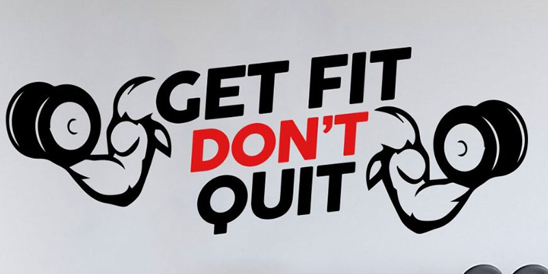 Get fit dont quit home gym wall decal | Huetion