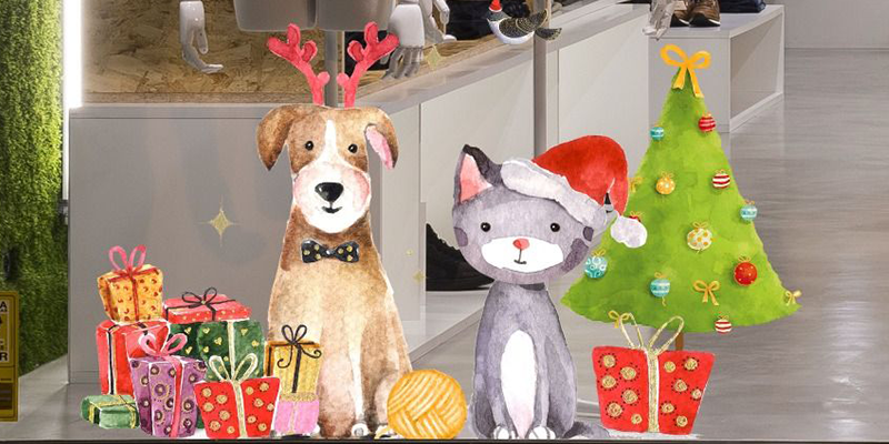 Merry christmas glass window vinyl decals | Huetion