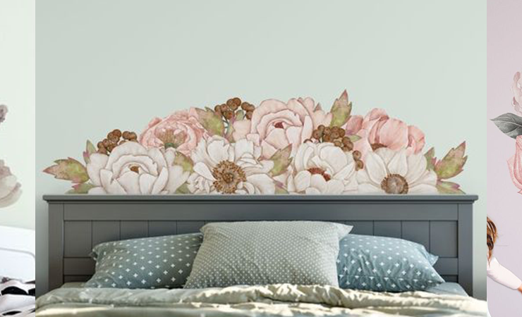 Flower wall stickers best design for bedroom | Huetion