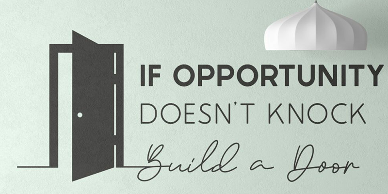 If opportunity doesn t knock build a door office motivational quote vinyl wall stickers | Huetion