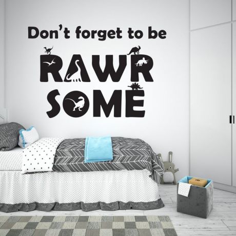 Rawrsome dinosaur wall stickers for dinosaur wallpaper wall decor | Huetion