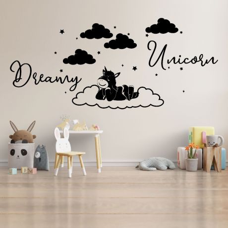 dreamy unicorn home wall decals kids wall sticker | Huetion