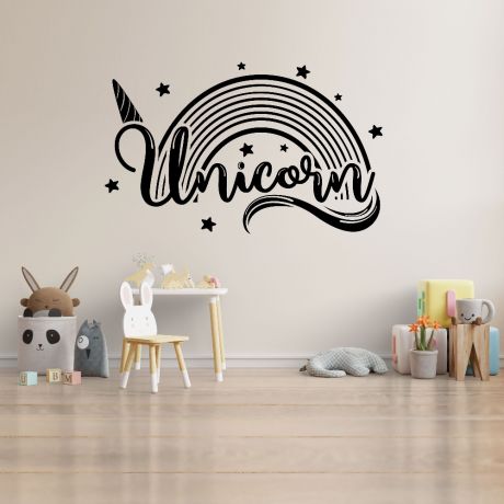 unicorn rainbow wall decals kids wall sticker | Huetion