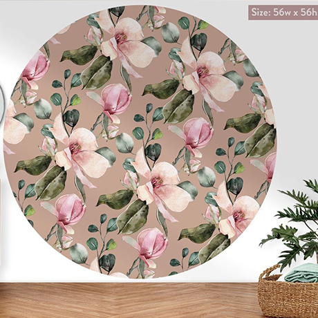 Bedroom headboard circle floral design | Huetion