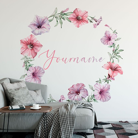 Hibiscus flowers wall stickers | Huetion