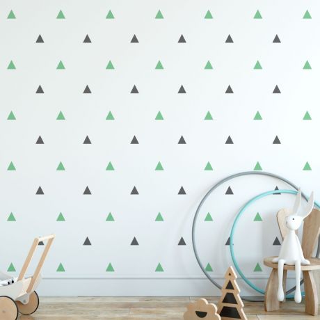 2 colour triangle pattern wall decals | Huetion
