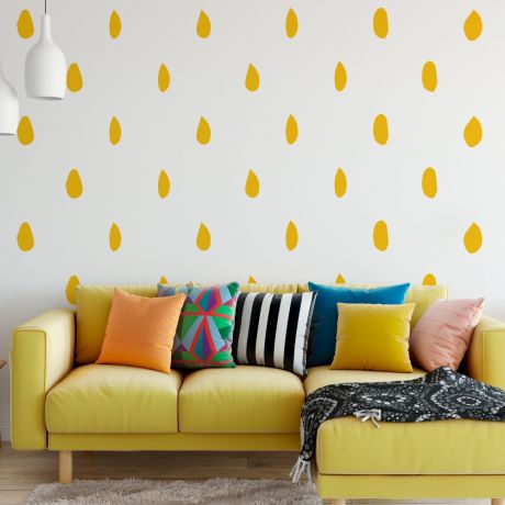 Hand drawn polka dots geometric pattern wall decals | Huetion