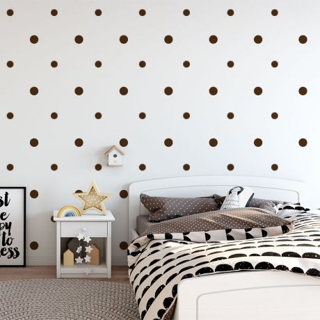 Mixed size polka dots geometric pattern wall decal | Huetion