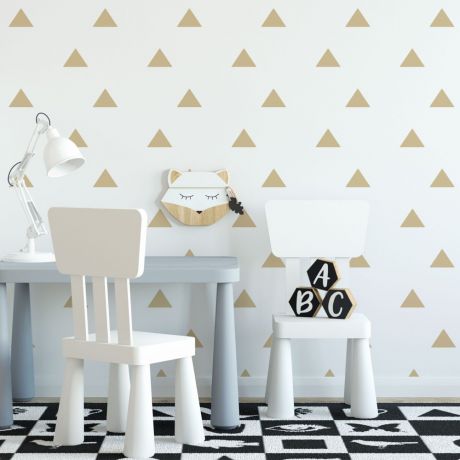 Triangle geometric pattern wall decals nursery decor | Huetion