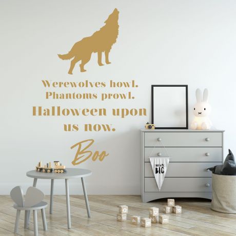 Wolf halloween upon us now with boo wall decals halloween quote wall decor | Huetion