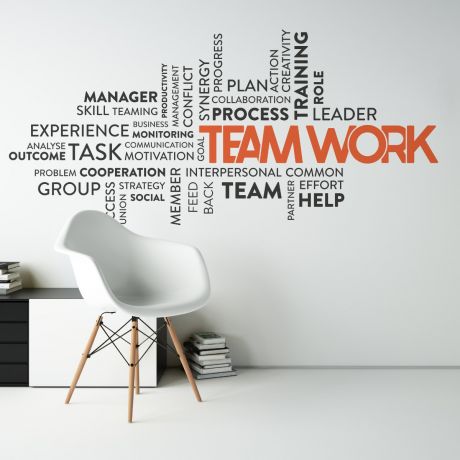 Teamwork office motivational quote vinyl wall sticker | Huetion