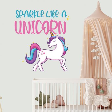 Sparkle like unicorn quote wall sticker unicorn wall decal flower room decor unicorn room decor | Huetion