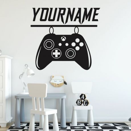 Xbox gamer wall decal eat sleep game controller wall art for kids bedroom | Huetion