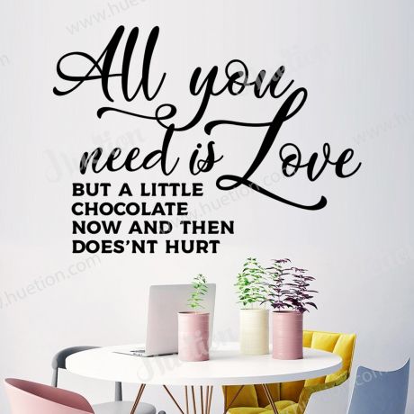 All you need is love kitchen wall tickers for kitchen quote wall decals | Huetion