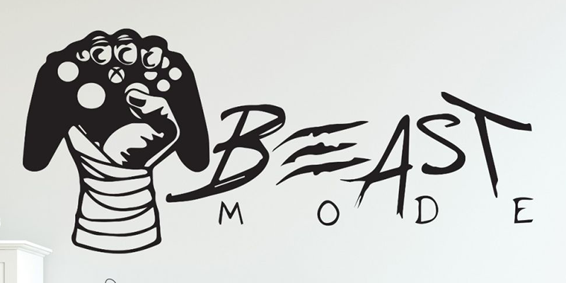 Beast mode gamer wall decal gaming | Huetion
