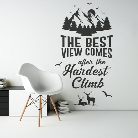 Best view comes after the hardest climb office motivational quote vinyl wall sticker | Huetion