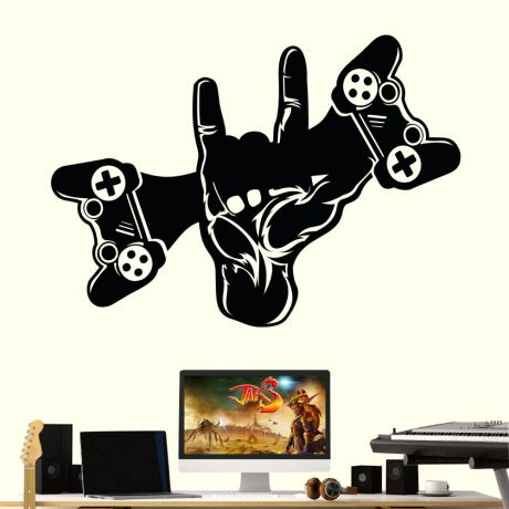 Gaming wall decal sticker swag controller gamer room vinyl wall decals | Huetion