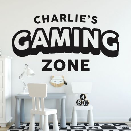 Gamer wall decal gaming zone wall decals customized for kids bedroom | Huetion