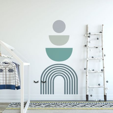 Half circle and circle wall decals | Huetion