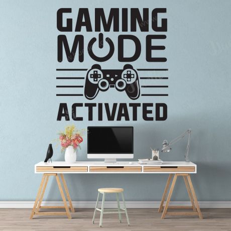 gaming mode activated wall stickers for kids bedroom decals | Huetion