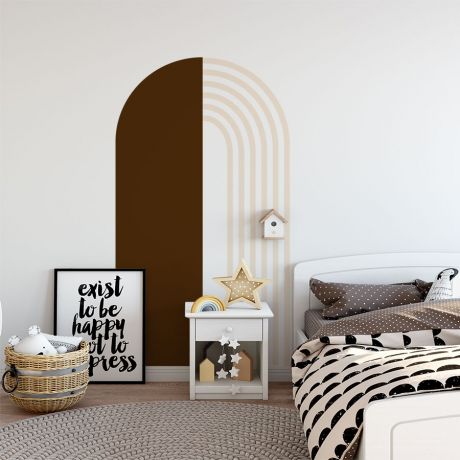 2 colour boho arch wall decal abstract wall stickers | Huetion