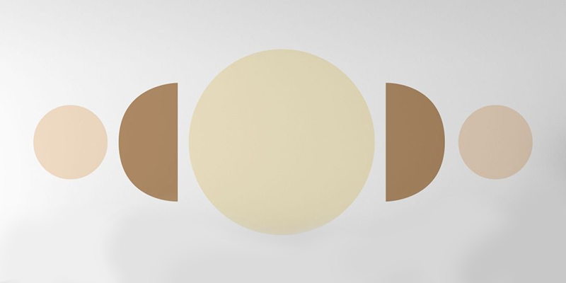 Boho shapes circle half circle geometric wall decor abstract wall art | Huetion