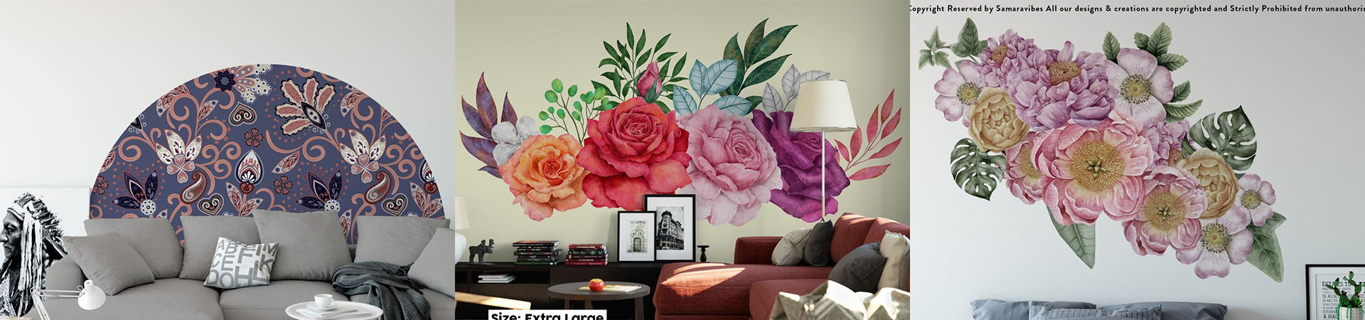 Floral Wall Decals | Huetion