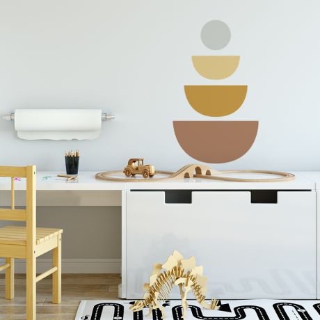 Half circles boho shapes geometric wall decor abstract wall art | Huetion