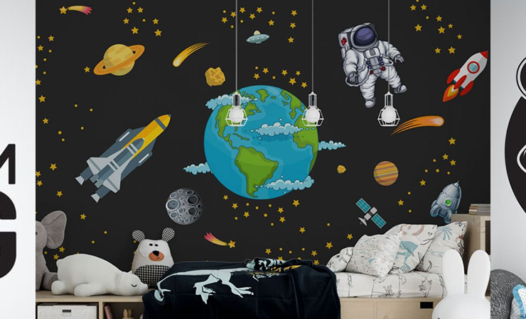 Space Wall Decals | Huetion