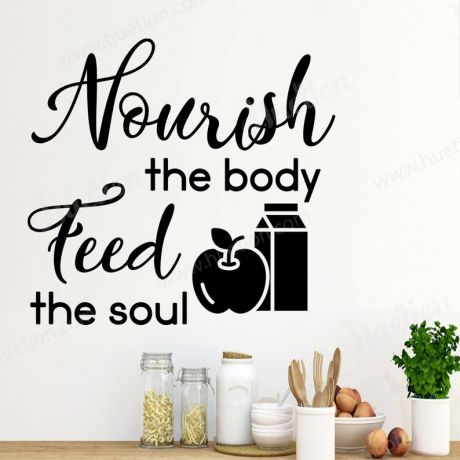 Kitchen Wall Art Nourish the body feel the soul for kitchen wall stickers | Huetion