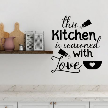 This kitchen is seasoned with love for kitchen wall stickers | Huetion