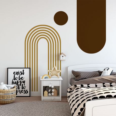 Boho arch circle wall decal abstract wall decor | Huetion
