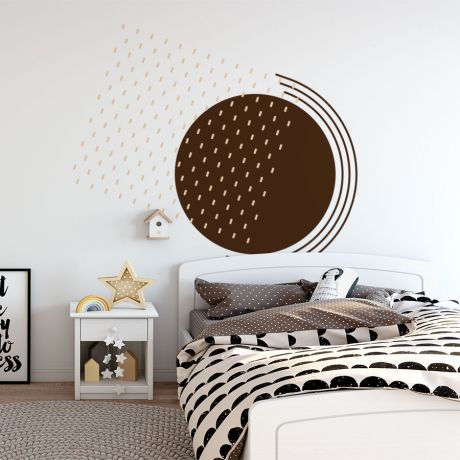 Geometric long polka dots pattern wall decals circle wall art | Huetion