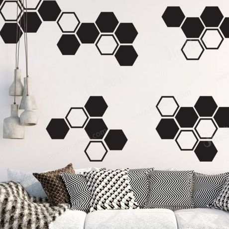 Honeycomb wall decals for 2 colour honeycomb | Huetion