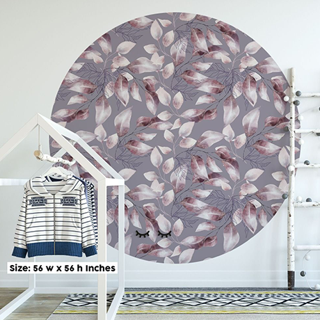 circle floral wall stickers bedroom headboard circle floral design | Huetion