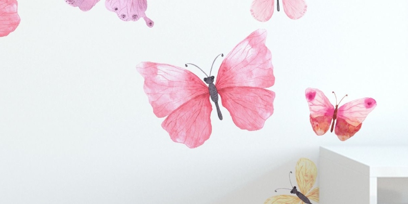 Kids Room Decoration, Butterfly Wall Stickers for Nursery, Cute Sticker Pack, Vinyl Nature Butterfly Art Waterproof Sticker.