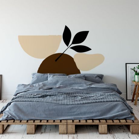 Abstract shapes wall decals boho leaves wall sticker | Huetion