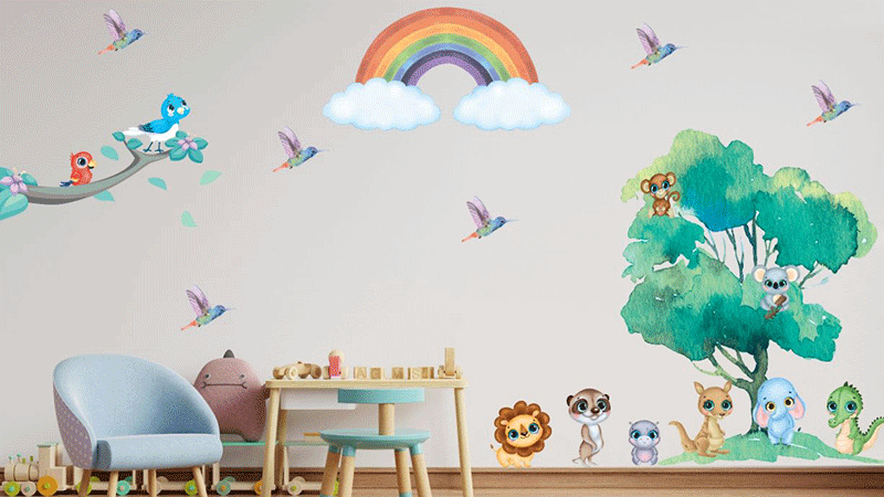 Cute Animals Wall Stickers | Huetion