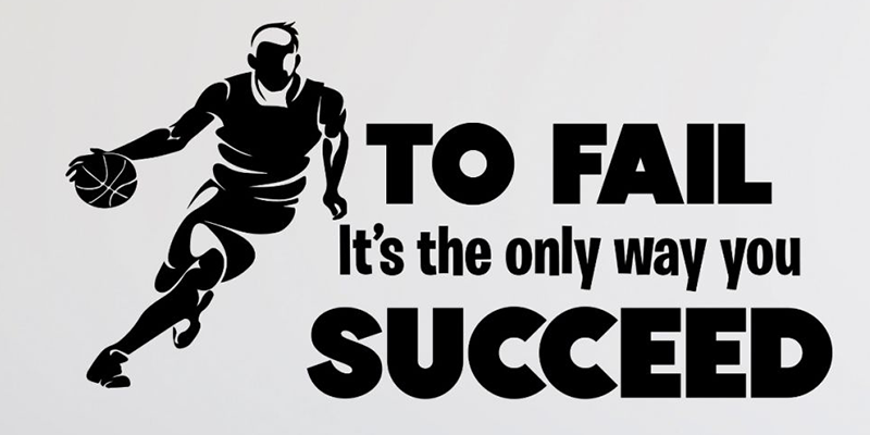 Silhouette of a basketball player with motivational text, ideal for decorating a boys room with an inspiring message.