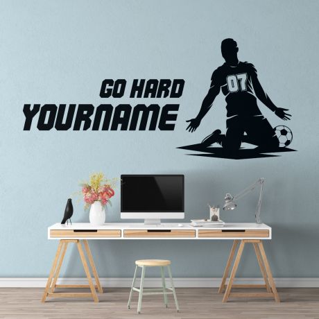 Personalised name jersey number football wall stickers wall decal | Huetion