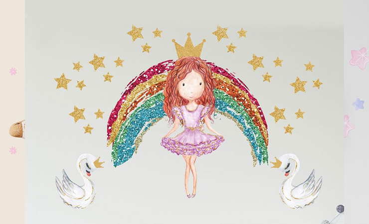 Let her shine sparkling wall stickers for your girls room decors | Huetion