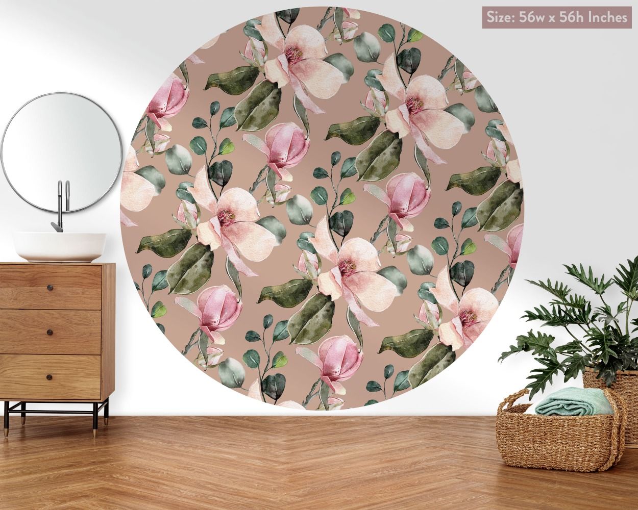 Bedroom headboard circle floral design | Huetion