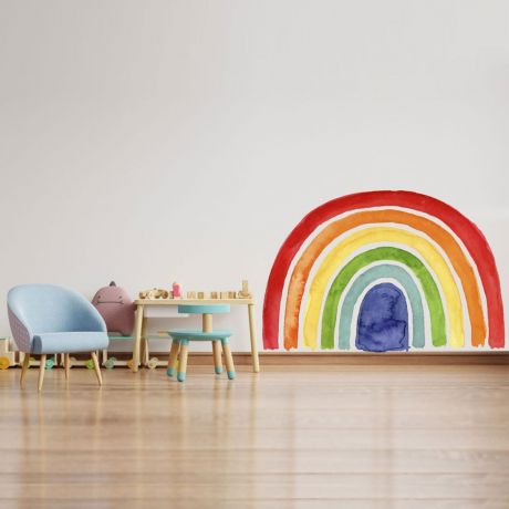 Boho Rainbow wall stickers for Nursery, kids room vinyl wall decals | Huetion