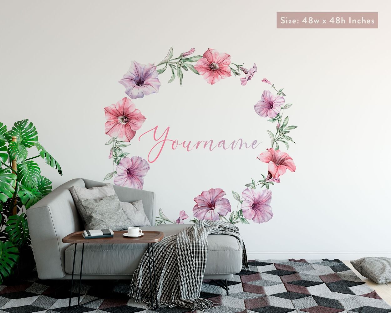 Hibiscus flowers wall stickers | Huetion