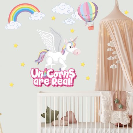 Unicorn are real Wall Stickers Fantasy Girls Bedroom Wall Art | Huetion