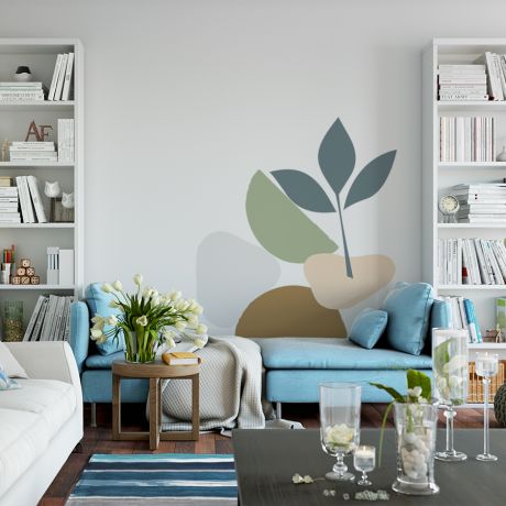 Boho Wall Stickers Abstract shapes wall decals boho leave wall stickers | Huetion