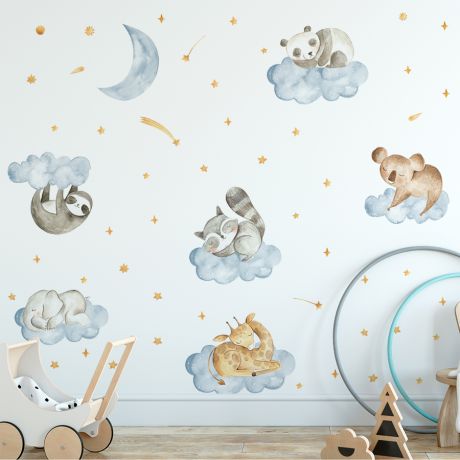 Animal wall stickers for nursery kids room decoration | Huetion