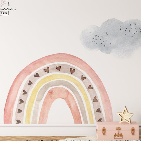 Boho rainbow wall stickers wall decor | Huetion