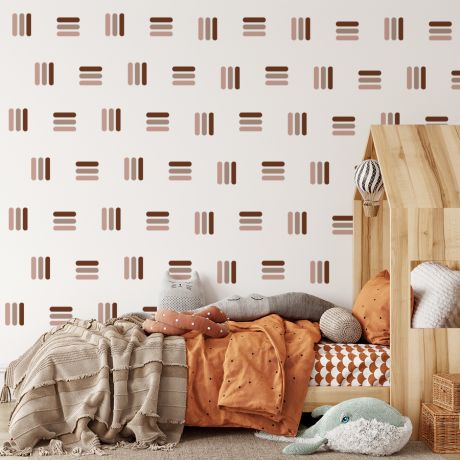 Boho Wall Stickers Geometric lines patter wall decal abstract wall art | Huetion