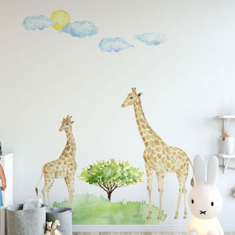Giraffe animal wall sticker for children | Huetion